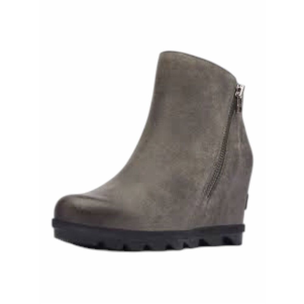 SOREL Women’s Joan Of Arctic Wedge II Zip Booties Quarry Gray Size 8.5